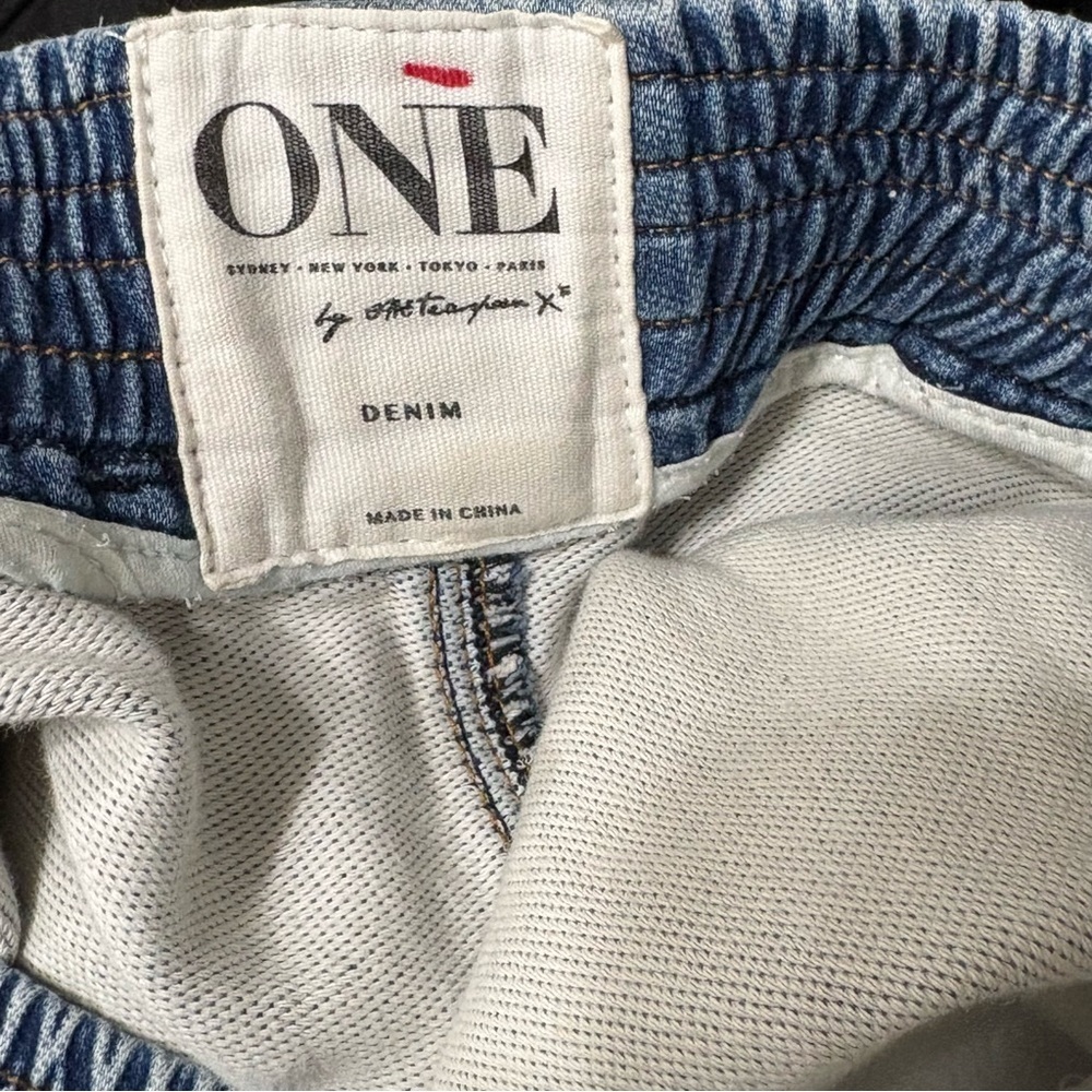 One Teaspoon Falcon Pull On Cropped Joggers Knit Denim Pants Size XS - Picture 7 of 10